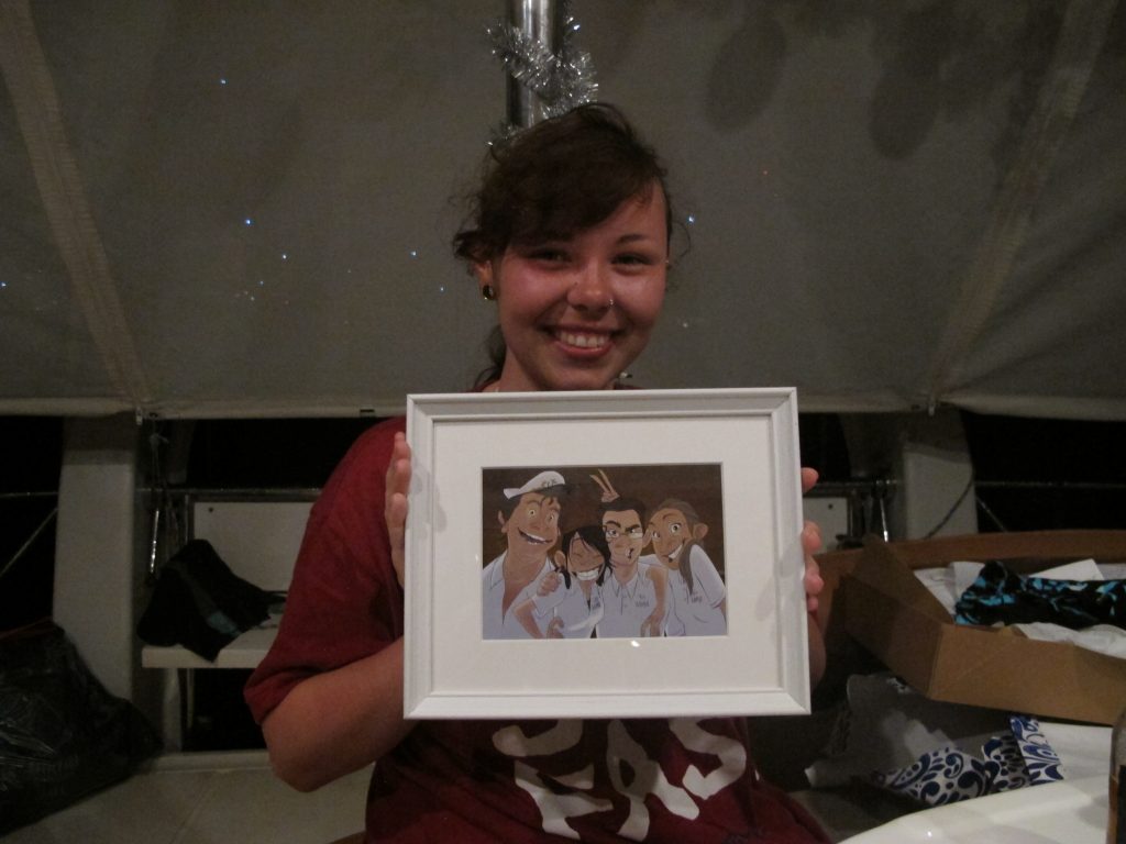 Ida hadde tegnet familien sin. Kjempeflott presang til mamma'n og pappa'n sin.